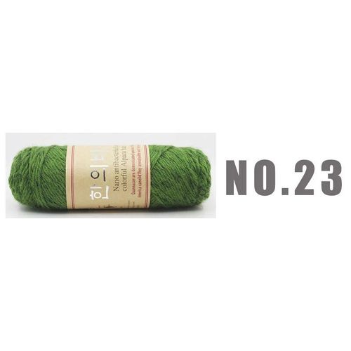 Fil de laine d'alpaga de style coréen,fil optique,laine grossière,écharpe et manteau,vison naturel,cachemire,fil à la main,100g,140m,le plus récent - Type NO.23 green