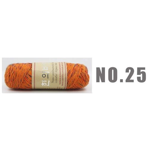 Fil de laine d'alpaga de style coréen,fil optique,laine grossière,écharpe et manteau,vison naturel,cachemire,fil à la main,100g,140m,le plus récent - Type NO25 Orange flower