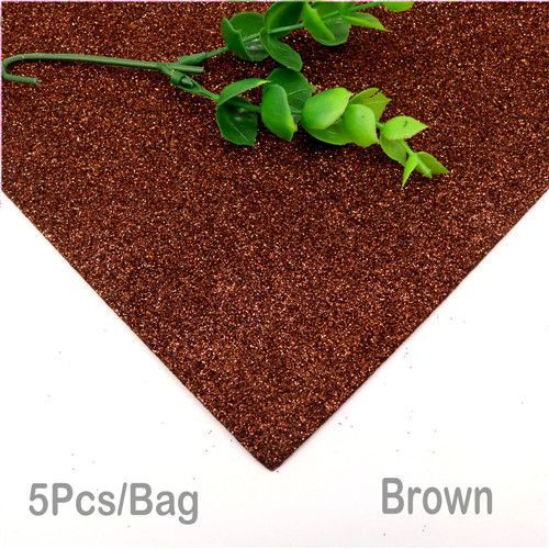 5 Pièces A4 De 2mm D'épaisseur Avec D'or Paillettes Éponge Lumineuse Papier Mousse Fournitures De Bricolage Sans Colle - Type Brown