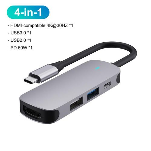 Adaptateur Multi Splitter Pd 6 en 1,Haute Vitesse,Pc airies Kang,Usb 3.0,Macbook 13/15 Air,airies Type-C,60W,5Gpbs - Type Style A