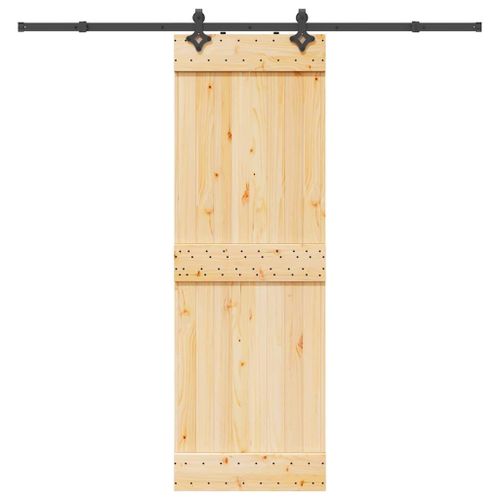 vidaXL Porte coulissante et kit de quincaillerie 70x210 cm pin massif
