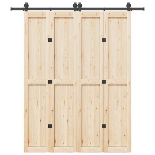 vidaXL Kit de quincaillerie de porte coulissante 200 cm Acier Noir