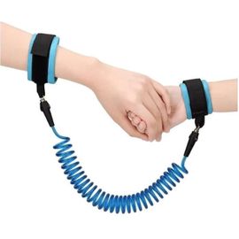 Corde Poignée Anti-Perte Harnais De Sécurité Poignet Braclet Souple Sangle Ressort D'attache Pour Bébé Bambin Enfant Bleu