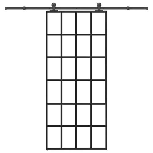 vidaXL Porte coulissante avec kit de quincaillerie 90x205 cm Verre ESG