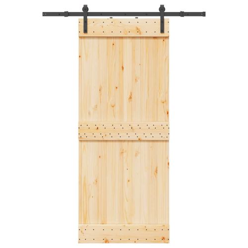 vidaXL Porte coulissante et kit de quincaillerie 85x210 cm pin massif