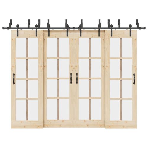 vidaXL Kit de quincaillerie de porte coulissante 305 cm acier noir