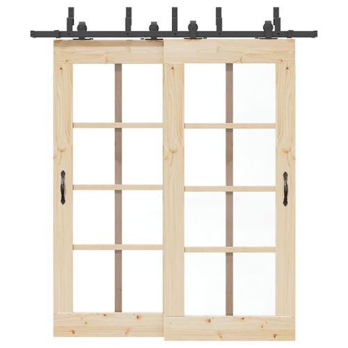 vidaXL Kit de quincaillerie de porte coulissante 200 cm Acier Noir