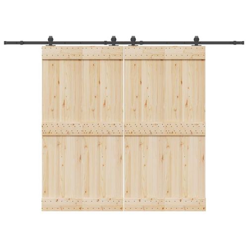 vidaXL Kit de quincaillerie de porte coulissante 305 cm acier noir