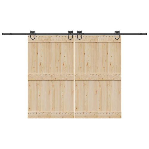 vidaXL Kit de quincaillerie de porte coulissante 366 cm acier noir