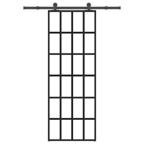 vidaXL Porte coulissante avec kit de quincaillerie 76x205 cm Verre ESG