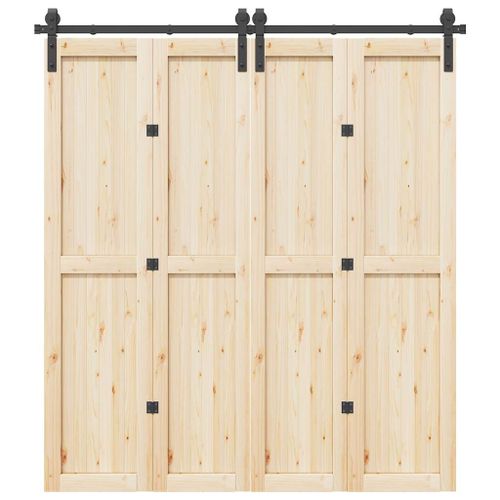 vidaXL Kit de quincaillerie de porte coulissante 200 cm Acier Noir
