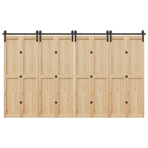 vidaXL Kit de quincaillerie de porte coulissante 366 cm acier noir
