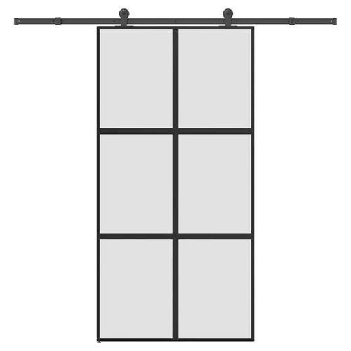 vidaXL Porte coulissante kit de quincaillerie trempé verre aluminium