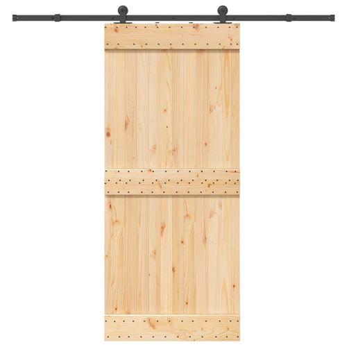 vidaXL Porte coulissante et kit de quincaillerie 90x210 cm pin massif