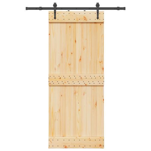 vidaXL Porte coulissante et kit de quincaillerie 85x210 cm pin massif