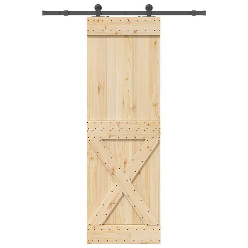 vidaXL Porte coulissante et kit de quincaillerie 70x210 cm pin massif