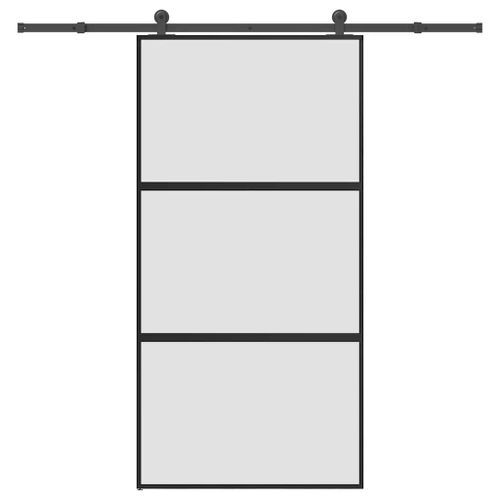 vidaXL Porte coulissante kit de quincaillerie trempé verre aluminium