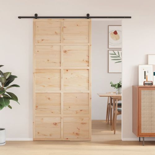 vidaXL Porte de grange 100x208 cm bois massif de pin