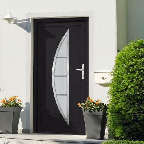 vidaXL Porte d'entrée anthracite 108x208 cm PVC
