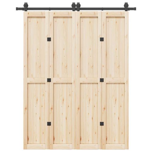 vidaXL Kit de quincaillerie de porte coulissante 183 cm Acier Noir