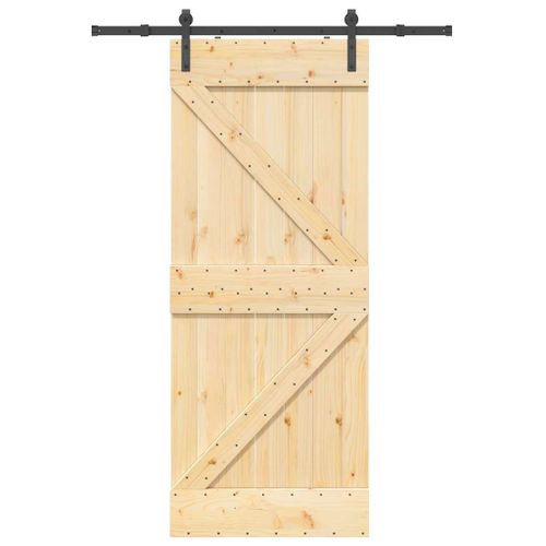 vidaXL Porte coulissante et kit de quincaillerie 85x210 cm pin massif