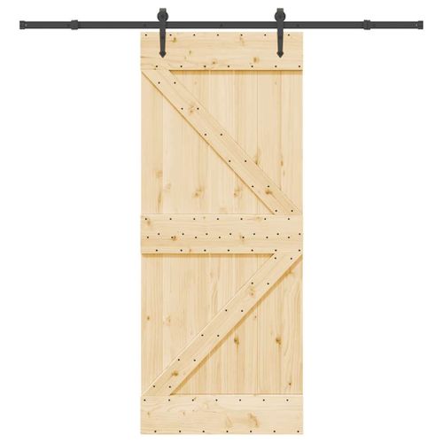 vidaXL Porte coulissante et kit de quincaillerie 85x210 cm pin massif