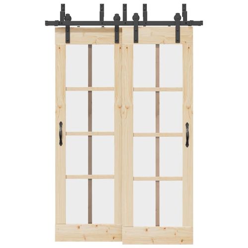 vidaXL Kit de quincaillerie de porte coulissante 152,5 cm acier noir