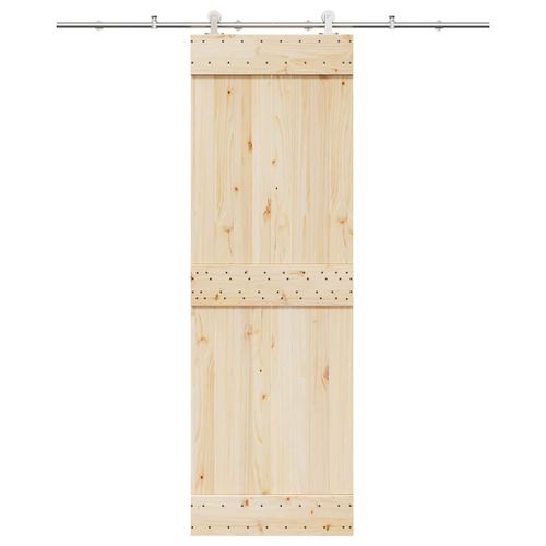 vidaXL Kit fixation porte coulissante 200 cm Acier inoxydable Argenté