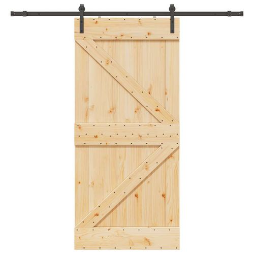 vidaXL Porte coulissante et kit de quincaillerie 100x210 cm pin massif