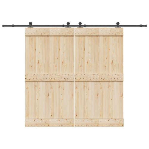 vidaXL Kit de quincaillerie de porte coulissante 305 cm acier noir