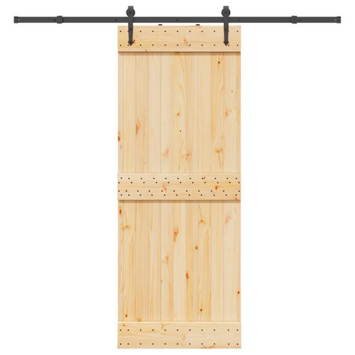 vidaXL Porte coulissante et kit de quincaillerie 80x210 cm pin massif