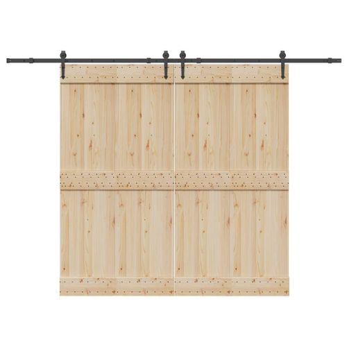 vidaXL Kit de quincaillerie de porte coulissante 305 cm acier noir