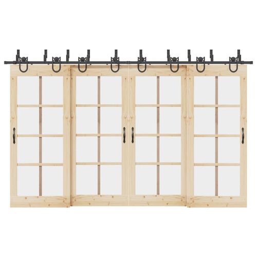 vidaXL Kit de quincaillerie de porte coulissante 366 cm acier noir