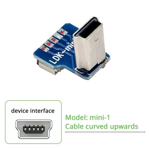 Câble de données USB 2.0 Micro Type-C Mini coude,câble d'extension FDavid,plat et flexible,téléphone,ordinateur,cardan,caméra,moniteur - Type Mini USB-1
