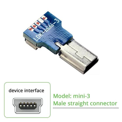 Câble de données USB 2.0 Micro Type-C Mini coude,câble d'extension FDavid,plat et flexible,téléphone,ordinateur,cardan,caméra,moniteur - Type Mini USB-3