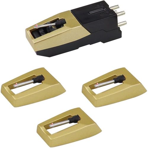 Aiguille de tourne-disque, cartouche de tourne-disque améliorée avec remplacement de stylet de diamant pour Crosley,Victrola, ION, LP