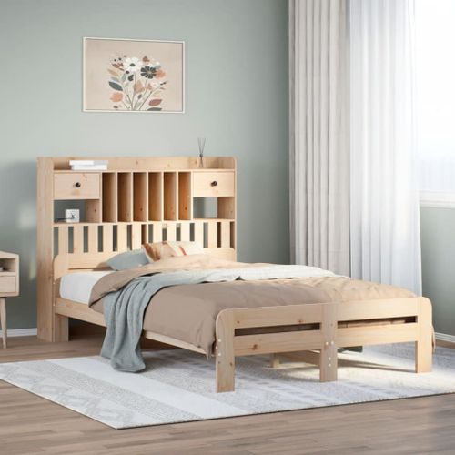 Vidaxl Lit Bibliothèque Sans Matelas 135x190 Cm Bois De Pin Massif