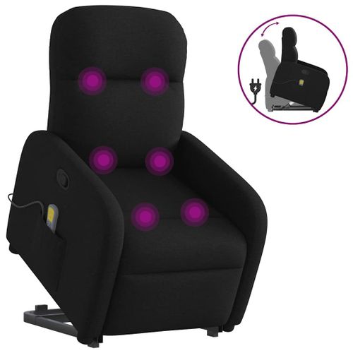 Vidaxl Fauteuil De Massage Inclinable Noir Tissu