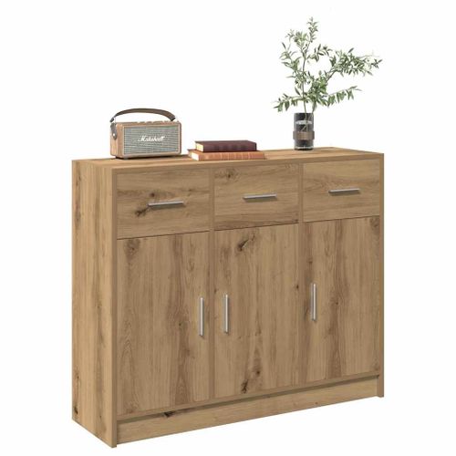 Vidaxl Buffet Chêne Artisanal 91x28x75 Cm Bois D'ingénierie