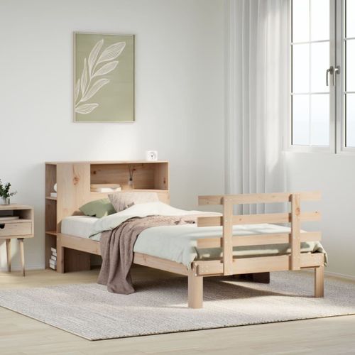 Vidaxl Lit Bibliothèque Sans Matelas 100x200 Cm Bois Massif De Pin