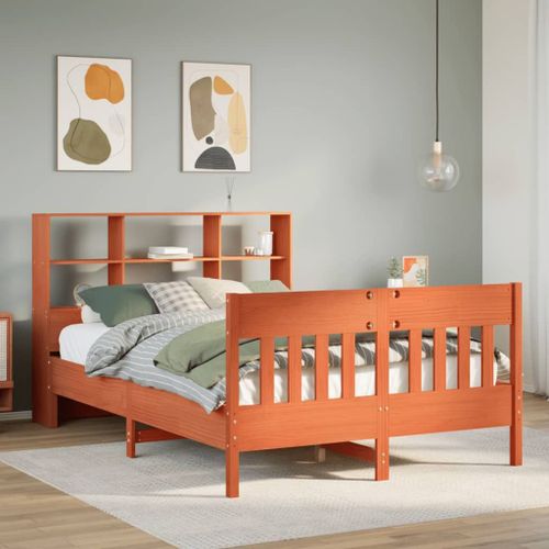 Vidaxl Cadre De Lit Sans Matelas Cire Marron 150x200cm Bois Pin Massif