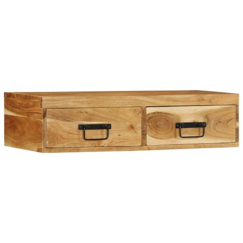 Vidaxl Meuble Tv Mural 80x30x19 Cm Bois Massif D'acacia