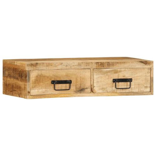 Vidaxl Meuble Tv Mural 80x30x19 Cm Bois Massif De Manguier Brut