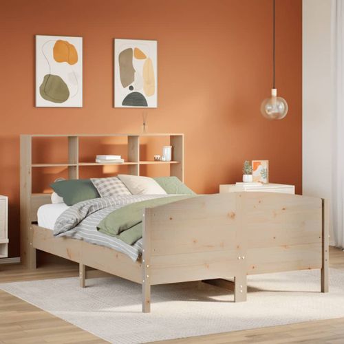 Vidaxl Lit Bibliothèque Sans Matelas 135x190 Cm Bois De Pin Massif