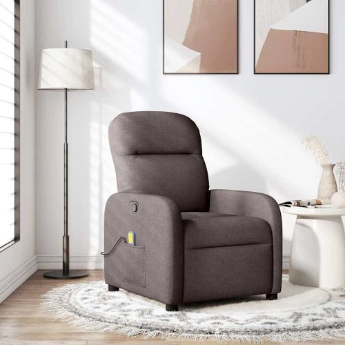 Vidaxl Fauteuil De Massage Inclinable Marron Foncé Tissu