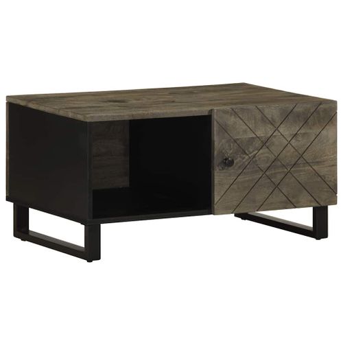 Vidaxl Table Basse Noir 80x50x40 Cm Bois Massif De Manguier