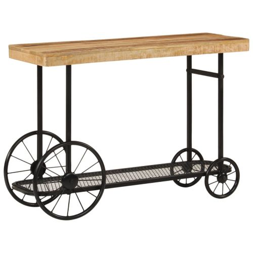 Vidaxl Table Console 112x36x76 Cm Bois Massif De Manguier Et Fer