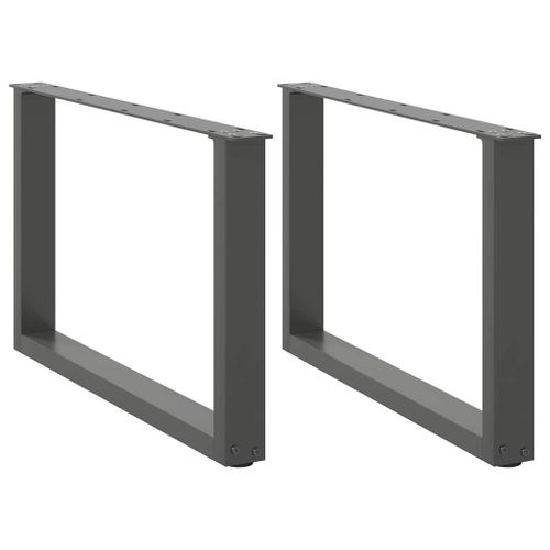 Vidaxl Pieds De Table Basse Forme De U 2 Pcs Anthracite 70x(42-43) Cm