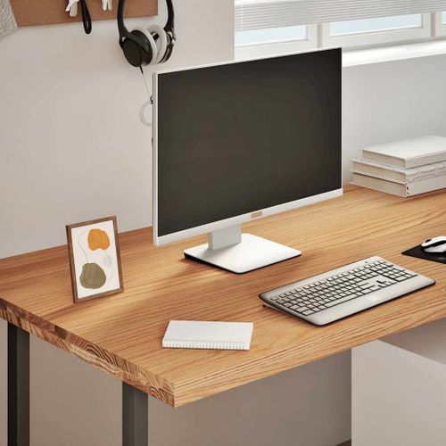 Vidaxl Dessus De Bureau Marron Clair Bois Chêne Massif Rectangulaire