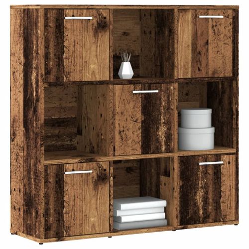 Vidaxl Bibliothèque Vieux Bois 90x28x90 Cm Bois D'ingénierie